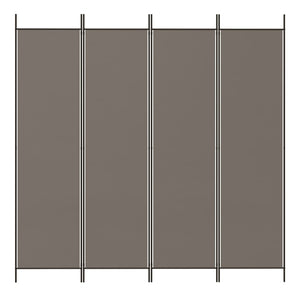 Divisorio a 4 Pannelli Antracite 200x220 cm Tessuto