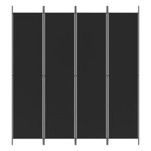 Load image into Gallery viewer, Separè 4 Pannelli Nero 200x220 cm in Tessuto e ferro