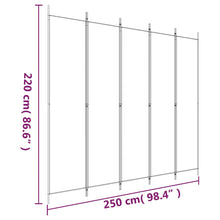 Load image into Gallery viewer, Divisorio a 5 Pannelli Bianco 250x220 cm Tessuto