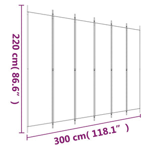 Separè 4 Pannelli Bianco 300x220 cm Tessuto e ferro