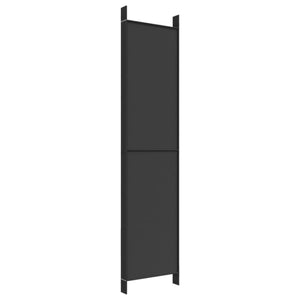 Separè 6 Pannelli Nero 300x220 cm in Tessuto e ferro