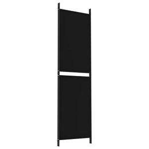 Separè 3 Pannelli Nero 150x180 cm in Tessuto e ferro