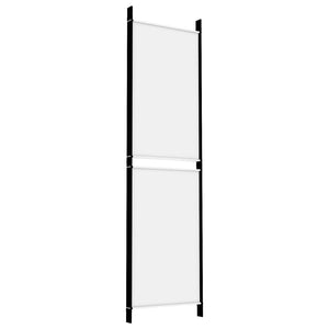 Separè 4 Pannelli Bianco 200x180 cm Tessuto e ferro