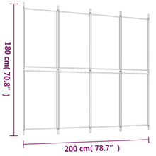 Load image into Gallery viewer, Separè 4 Pannelli Bianco 200x180 cm Tessuto e ferro