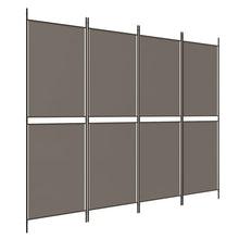 Load image into Gallery viewer, Separè 4 Pannelli Antracite 200x180 cm Tessuto e ferro