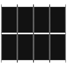 Load image into Gallery viewer, Separè 4 Pannelli Nero 200x180 cm in Tessuto e ferro