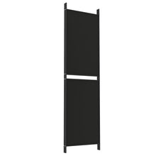 Load image into Gallery viewer, Separè 4 Pannelli Nero 200x180 cm in Tessuto e ferro