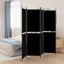 Load image into Gallery viewer, Separè 4 Pannelli Nero 200x180 cm in Tessuto e ferro