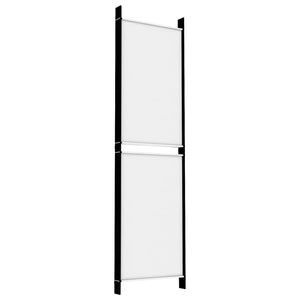 Separè 5 Pannelli Bianco 250x180 cm Tessuto e ferro
