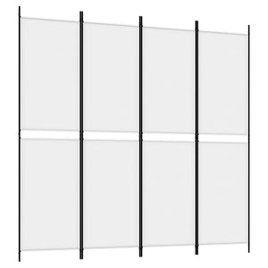 Separè 4 Pannelli Bianco 200x200 cm Tessuto e ferro