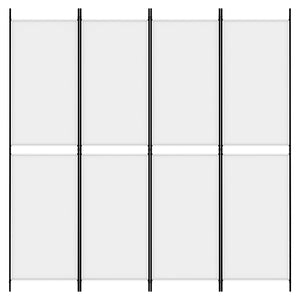 Separè 4 Pannelli Bianco 200x200 cm Tessuto e ferro