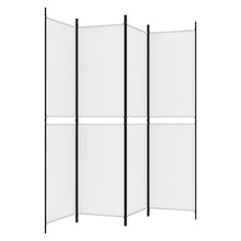 Load image into Gallery viewer, Separè 4 Pannelli Bianco 200x200 cm Tessuto e ferro