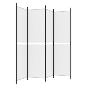Separè 4 Pannelli Bianco 200x200 cm Tessuto e ferro
