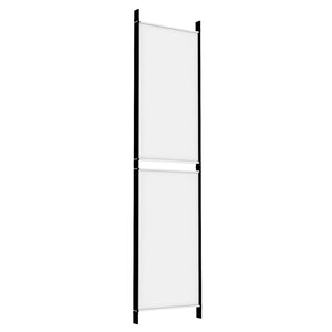 Separè 4 Pannelli Bianco 200x200 cm Tessuto e ferro