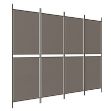 Load image into Gallery viewer, Separè 4 Pannelli Antracite 200x200 cm Tessuto e ferro