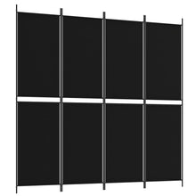 Load image into Gallery viewer, Separè 4 Pannelli Nero 200x200 cm in Tessuto e ferro