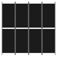 Load image into Gallery viewer, Separè 4 Pannelli Nero 200x200 cm in Tessuto e ferro