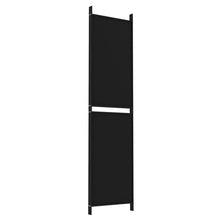 Load image into Gallery viewer, Separè 4 Pannelli Nero 200x200 cm in Tessuto e ferro