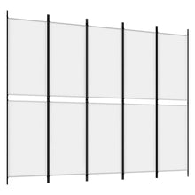 Load image into Gallery viewer, Separè 5 Pannelli Bianco 250x200 cm Tessuto e ferro