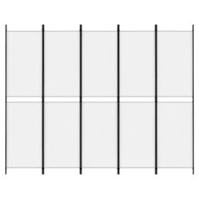 Load image into Gallery viewer, Separè 5 Pannelli Bianco 250x200 cm Tessuto e ferro