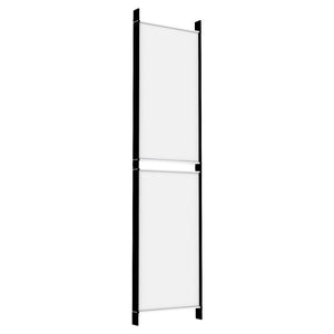 Separè 5 Pannelli Bianco 250x200 cm Tessuto e ferro