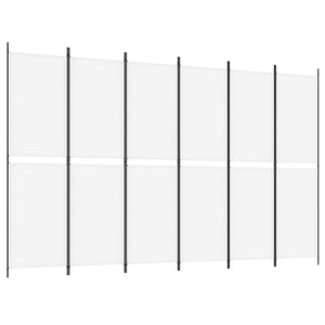 Separè 4 Pannelli Bianco 300x200 cm Tessuto e ferro