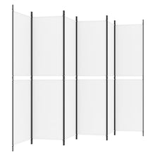 Load image into Gallery viewer, Separè 4 Pannelli Bianco 300x200 cm Tessuto e ferro