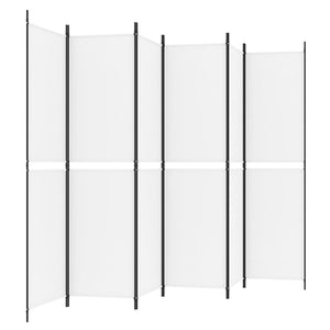 Separè 4 Pannelli Bianco 300x200 cm Tessuto e ferro