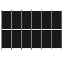 Load image into Gallery viewer, Separè 6 Pannelli Nero 300x200 cm in Tessuto e ferro