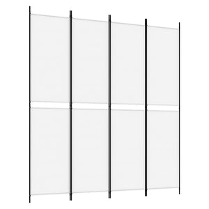 Separè 4 Pannelli Bianco 200x220 cm Tessuto e ferro