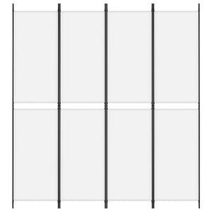 Separè 4 Pannelli Bianco 200x220 cm Tessuto e ferro