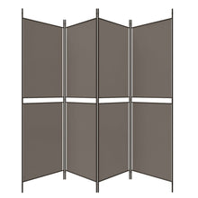 Carica l&#39;immagine nel visualizzatore di Gallery, Separè  4 Pannelli Antracite 200x220 cm Tessuto e ferro