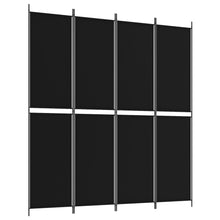 Load image into Gallery viewer, Separè 4 Pannelli Nero 200x220 cm in Tessuto e ferro