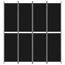 Load image into Gallery viewer, Separè 4 Pannelli Nero 200x220 cm in Tessuto e ferro
