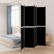 Load image into Gallery viewer, Separè 4 Pannelli Nero 200x220 cm in Tessuto e ferro