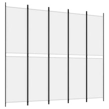 Load image into Gallery viewer, Separè 5 Pannelli Bianco 250x220 cm Tessuto e ferro
