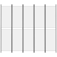 Load image into Gallery viewer, Separè 5 Pannelli Bianco 250x220 cm Tessuto e ferro