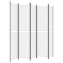 Load image into Gallery viewer, Separè 5 Pannelli Bianco 250x220 cm Tessuto e ferro