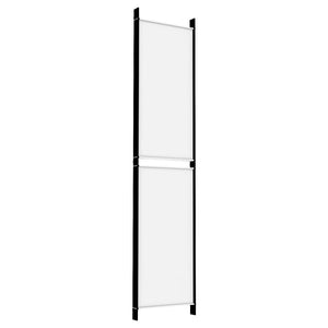 Separè 5 Pannelli Bianco 250x220 cm Tessuto e ferro
