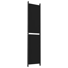 Load image into Gallery viewer, Separè 5 Pannelli Nero 250x220 cm in Tessuto e ferro