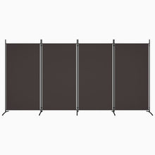 Load image into Gallery viewer, Divisorio a 4 Pannelli Marrone 346x180 cm in Tessuto e ferro