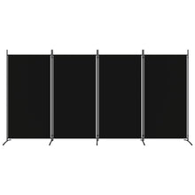 Load image into Gallery viewer, Divisorio a 4 Pannelli Nero 346x180 cm in Tessuto e ferro