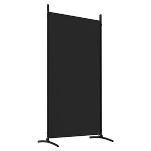 Divisorio a 4 Pannelli Nero 346x180 cm in Tessuto e ferro