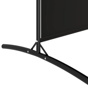 Divisorio a 4 Pannelli Nero 346x180 cm in Tessuto e ferro