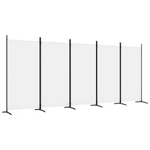 Carica l&#39;immagine nel visualizzatore di Gallery, Divisorio a 5 Pannelli Bianco 433x180 cm Tessuto e ferro