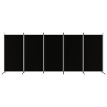 Load image into Gallery viewer, Divisorio a 5 Pannelli Nero 433x180 cm in Tessuto e ferro