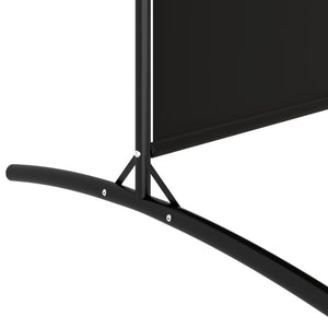Divisorio a 2 Pannelli Nero 348x180 cm in Tessuto e ferro