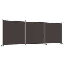 Load image into Gallery viewer, Divisorio a 3 Pannelli Marrone 525x180 cm in Tessuto e ferro