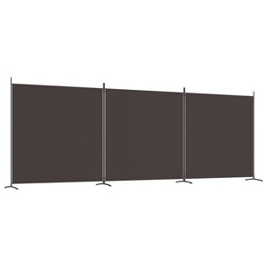 Divisorio a 3 Pannelli Marrone 525x180 cm in Tessuto e ferro