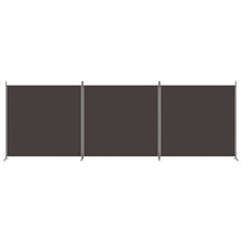 Load image into Gallery viewer, Divisorio a 3 Pannelli Marrone 525x180 cm in Tessuto e ferro